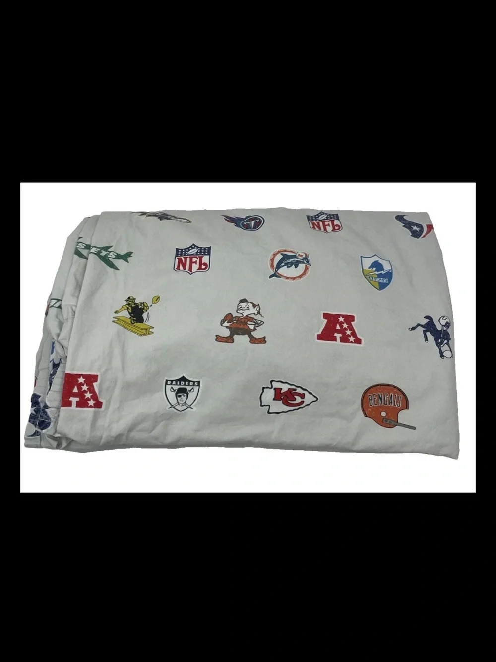 Pottery Barn Teen NFL Football Sheet Set Twin XL Vintage Team Logos PB Teen